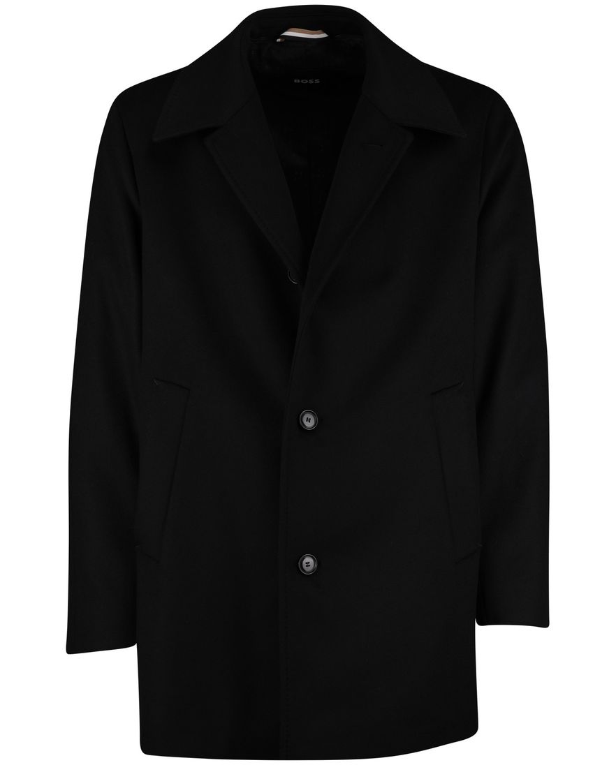 Winterjas Boss Black zwart wol