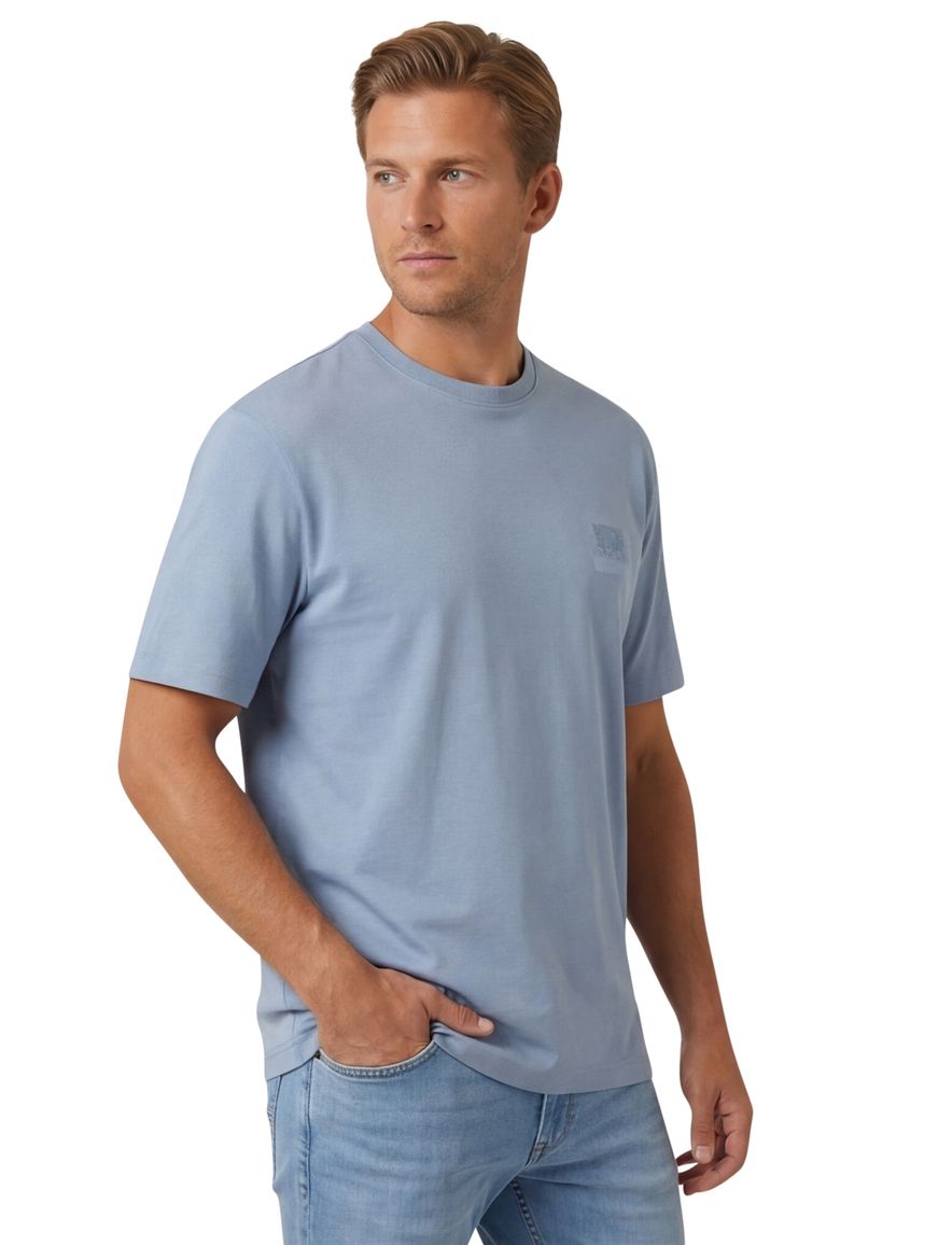 BOSS Orange T-shirt backprint blauw katoen