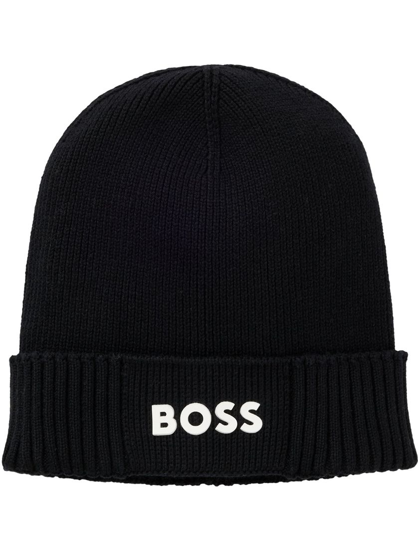 BOSS Green muts Asic Beanie-X zwart katoen