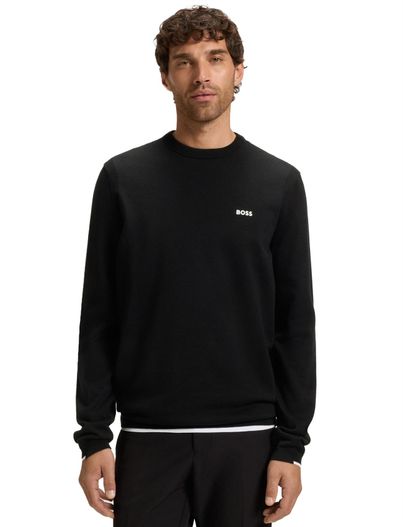 Hugo Boss Boss Green trui ronde hals effen zwart normale fit