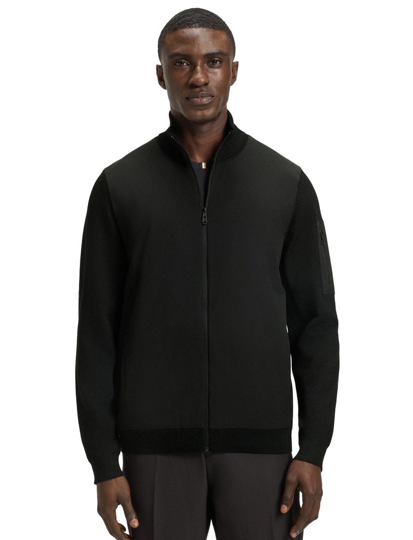 Boss Green vest zwart regular fit effen