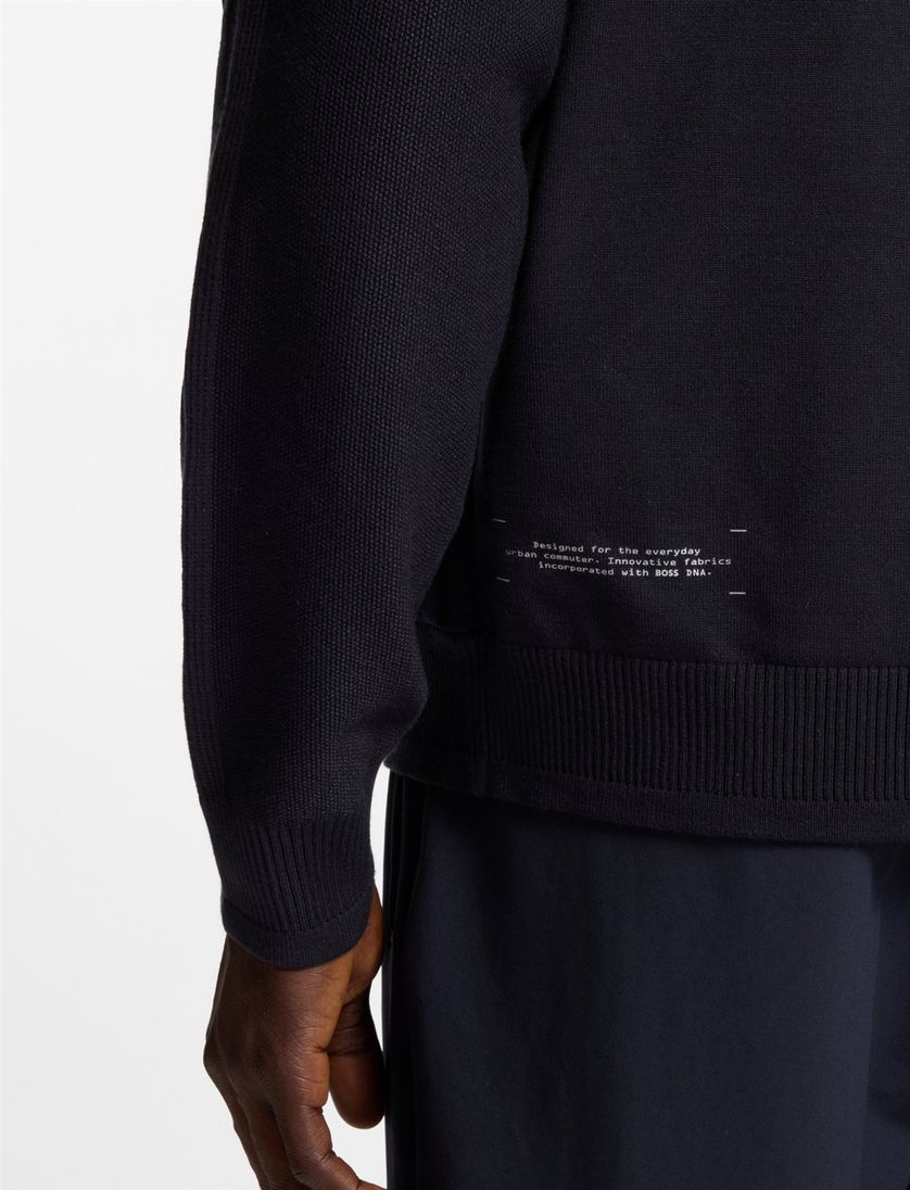 Boss Green vest donkerblauw effen viscose