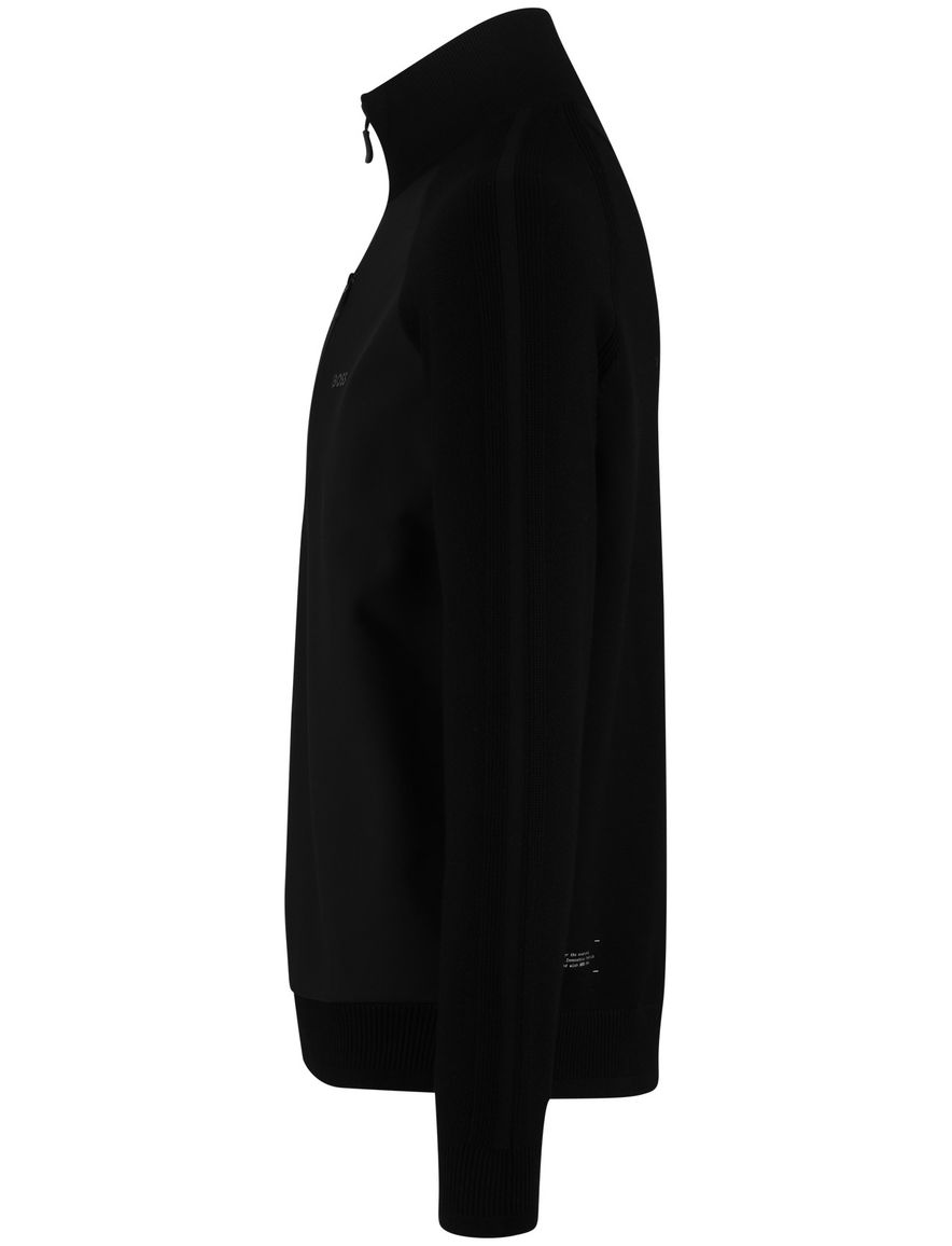 Boss Green Civic trui half zip effen zwart normale fit