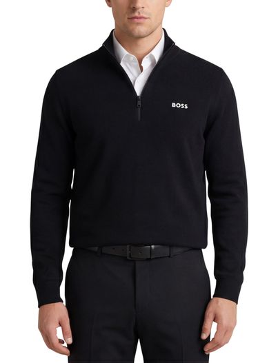 Hugo Boss Half zip trui Boss Green Momentum-X normale fit zwart