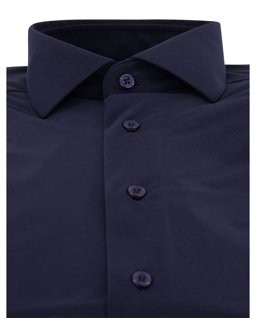 Cavallaro Napoli business overhemd donkerblauw stretch