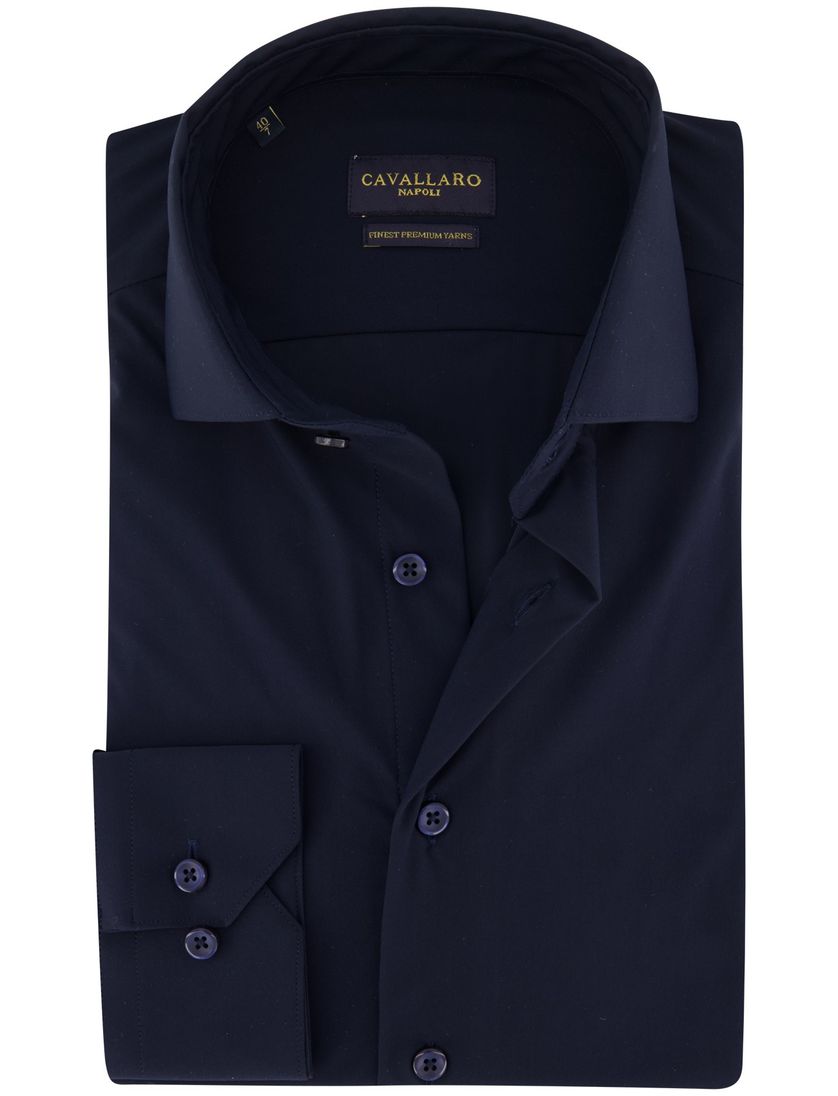 Cavallaro napoli overhemd ml7 donkerblauw