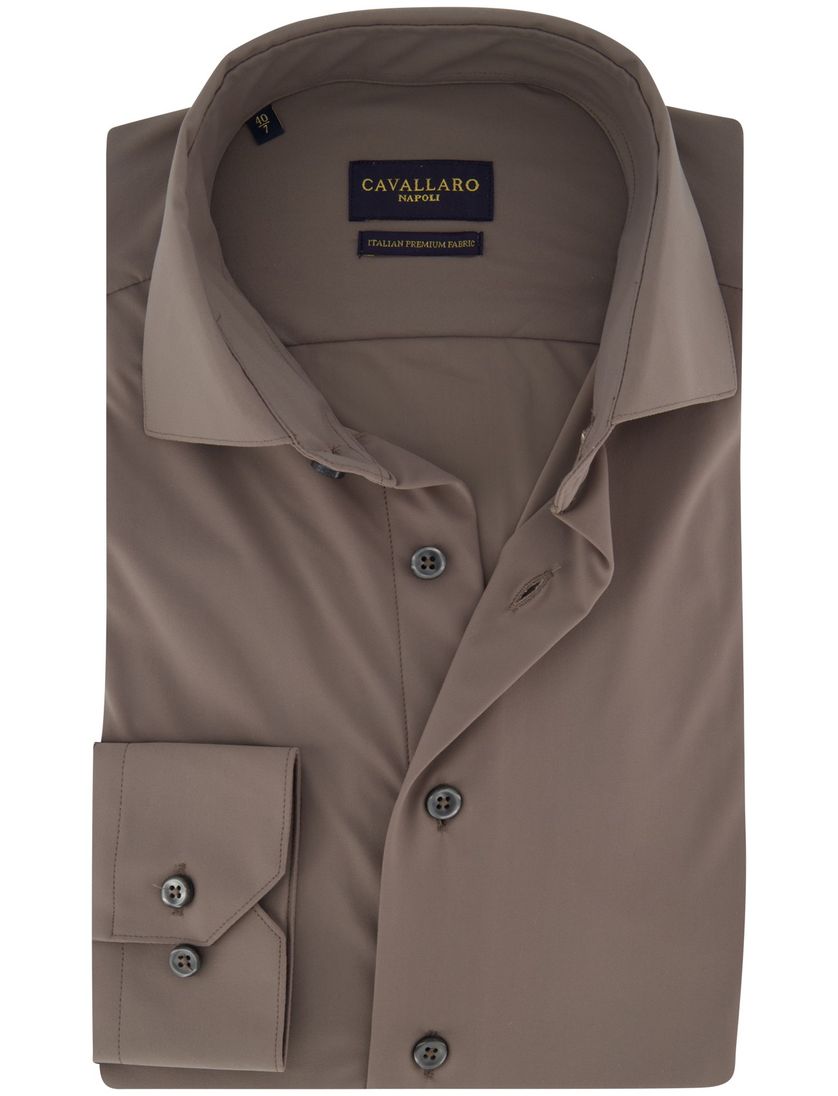 Cavallaro napoli overhemd taupe ml7