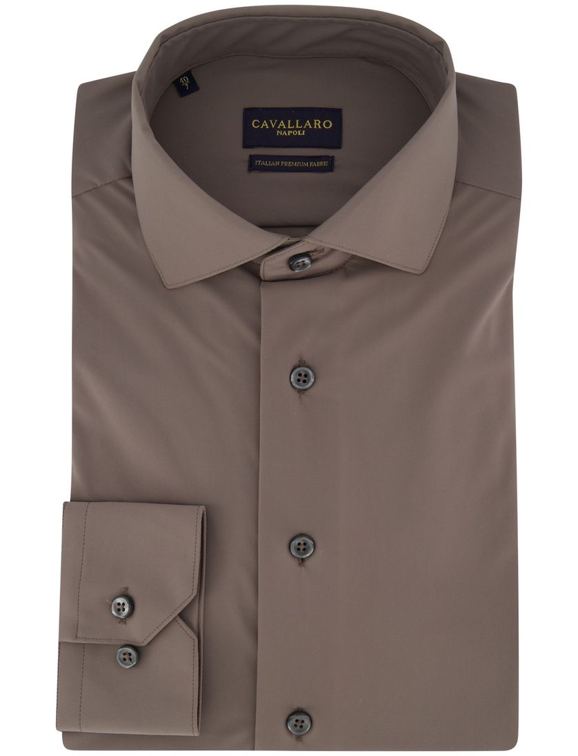 Cavallaro napoli overhemd taupe ml7