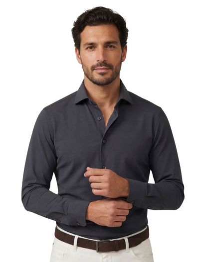 Cavallaro Business overhemd Cavallaro Napoli grijs jersey