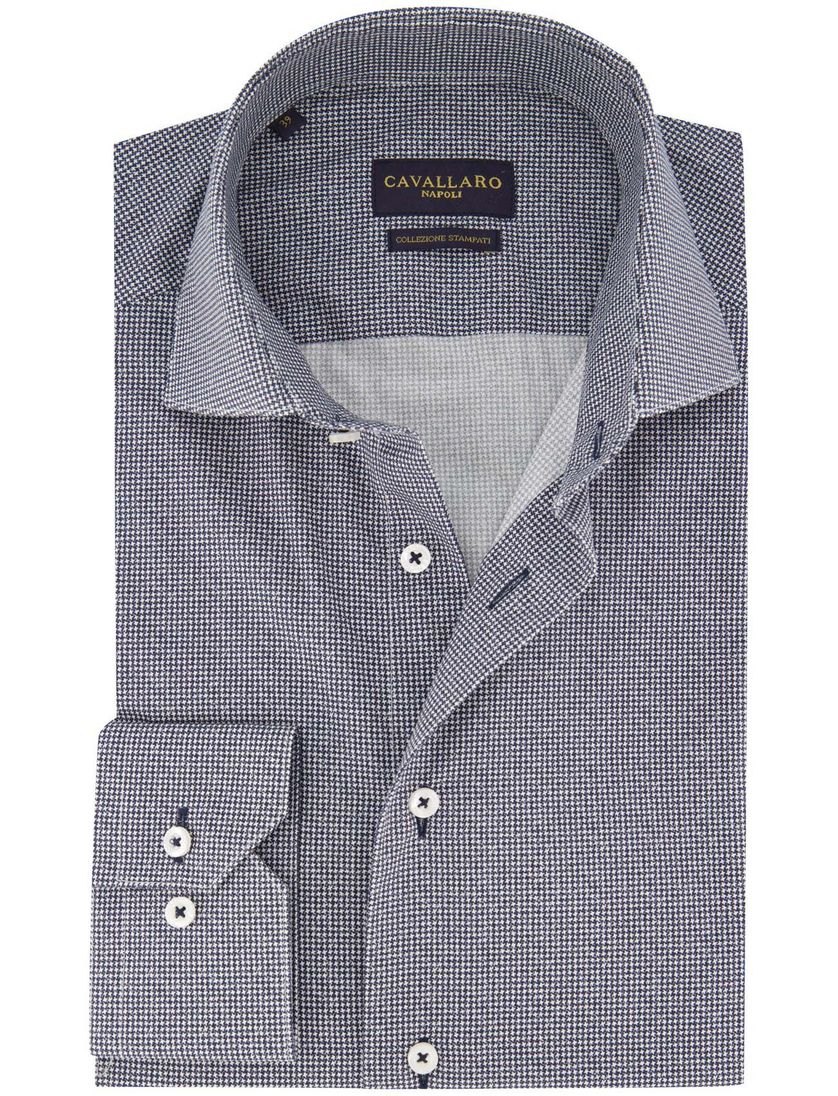 Business overhemd Cavallaro Napoli zwart geprint