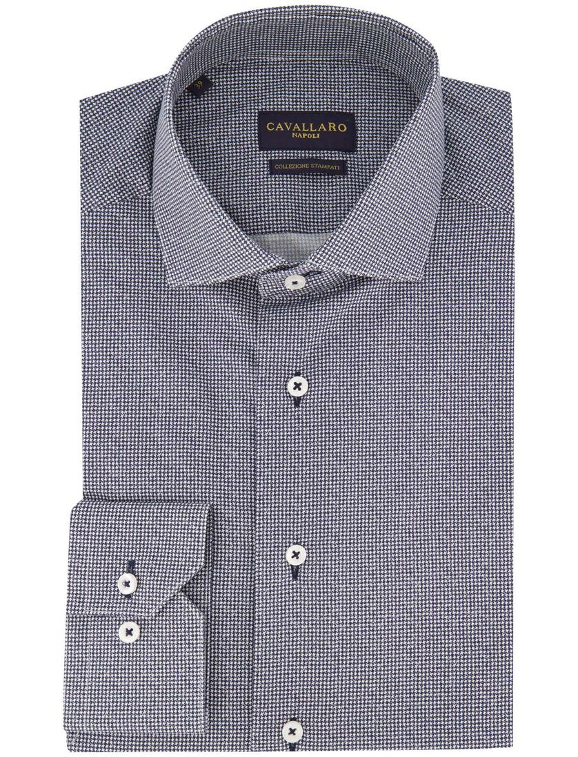 Business overhemd Cavallaro Napoli zwart geprint