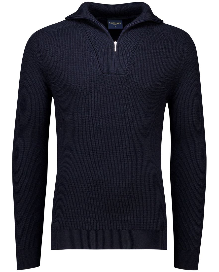 Cavallaro corsico half zip pullover donkerblauw