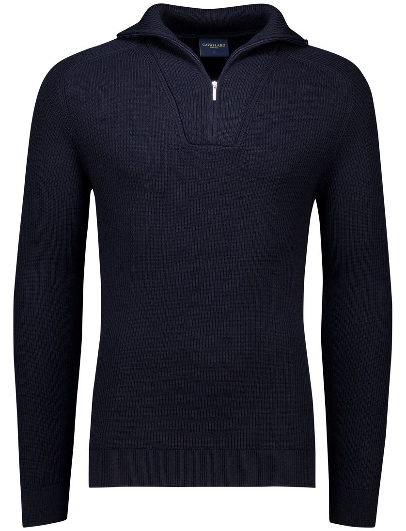 Cavallaro half zip pullover donkerblauw