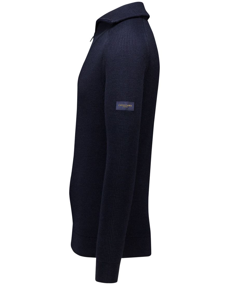 Cavallaro corsico half zip pullover donkerblauw