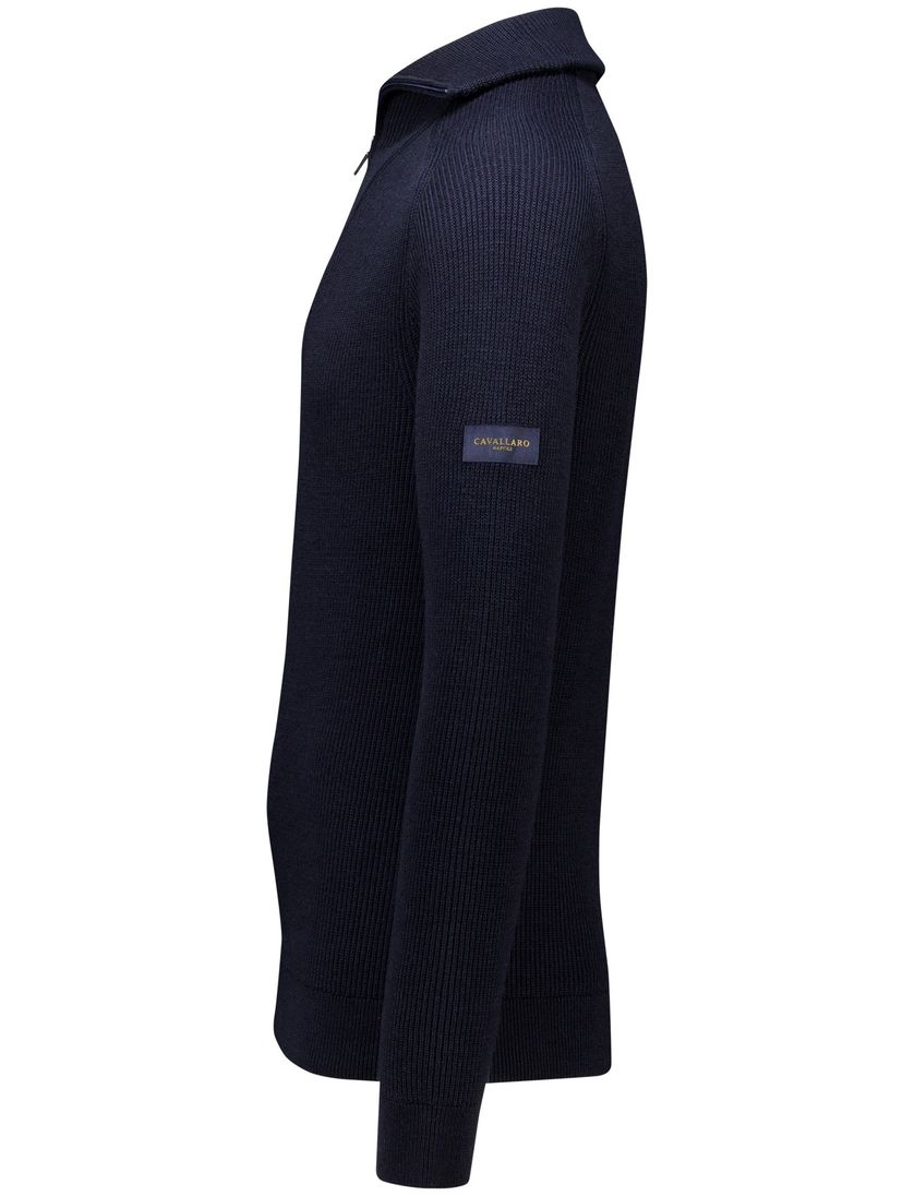 Cavallaro half zip pullover donkerblauw