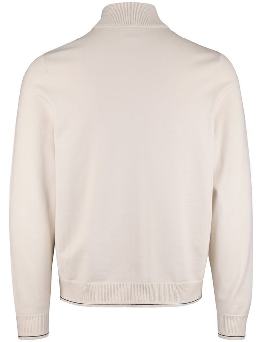 Boss Green vest beige zwarte rits effen