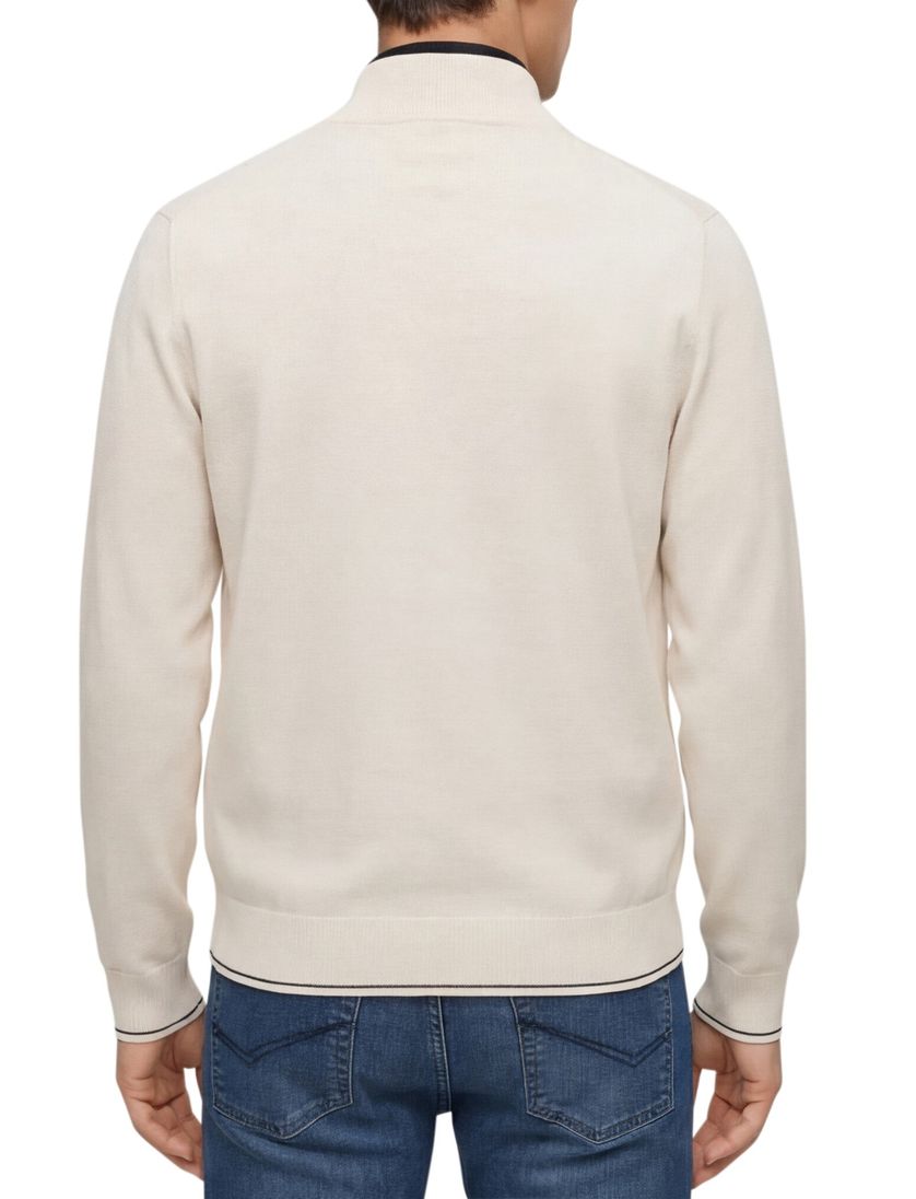 Boss Green vest beige zwarte rits viscose