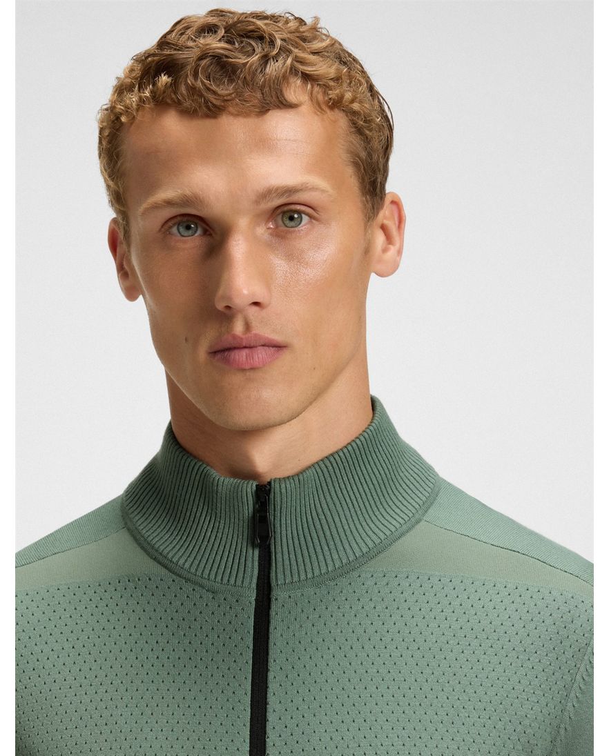 Boss Green vest groen viscose effen regular fit