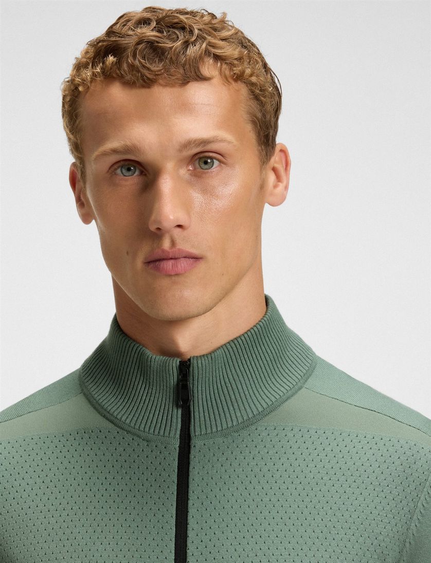 Boss Green vest groen viscose effen zonder capuchon