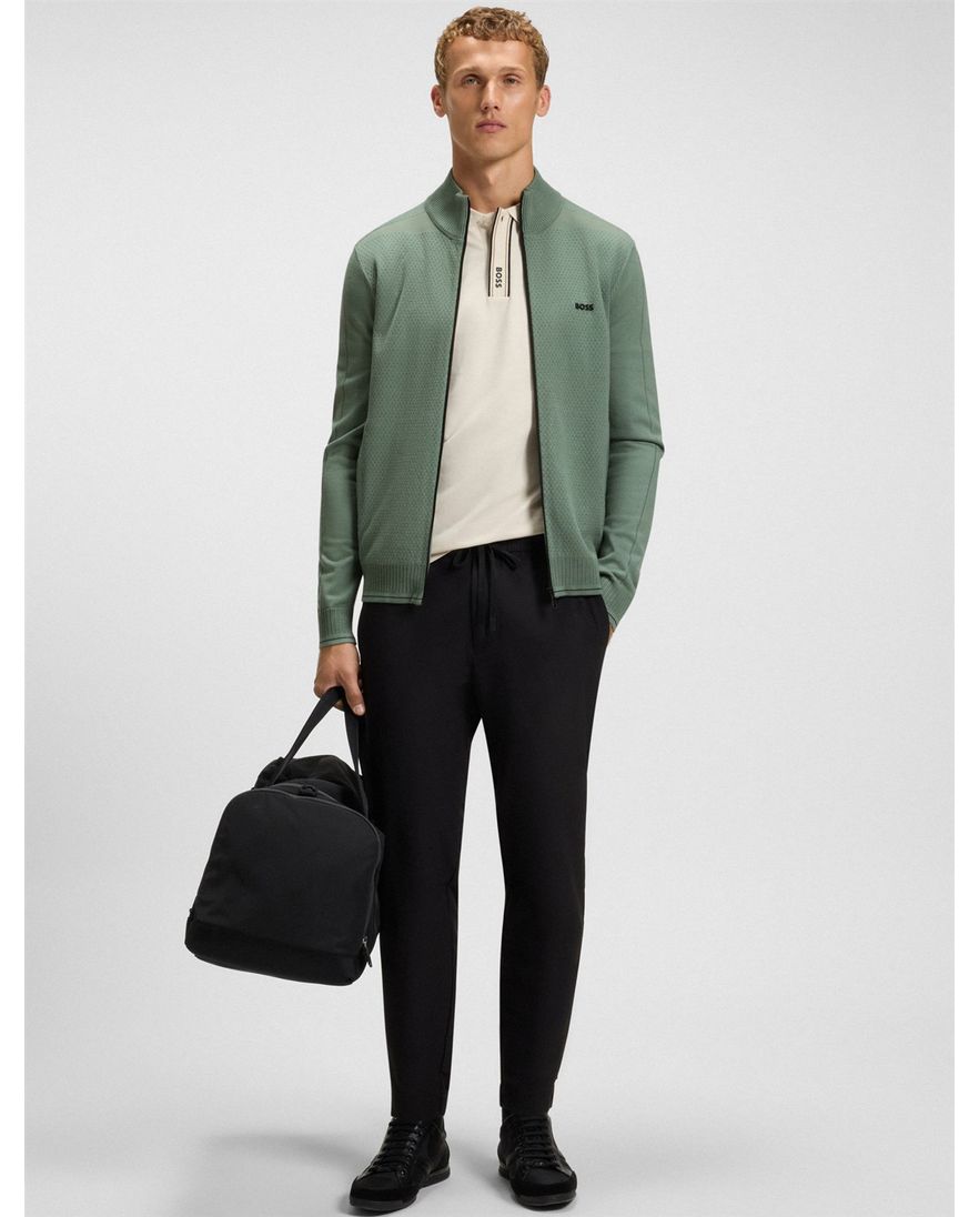 Boss Green vest groen viscose effen regular fit