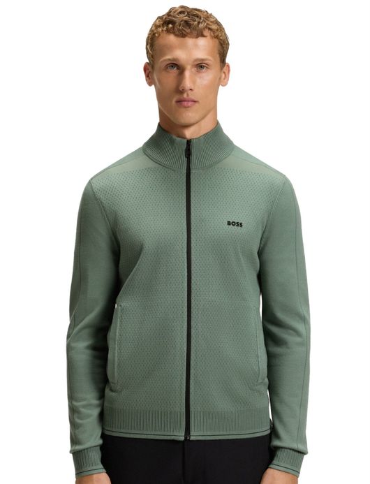 Boss Green Winterjas groen dubbele borstzak