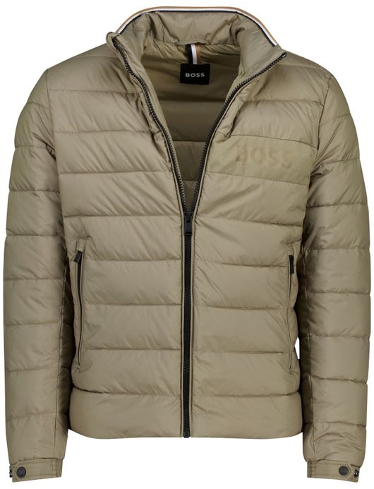 Gewateerde winterjas Boss Zwart groen