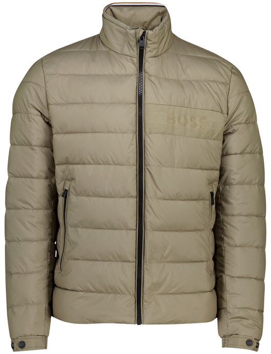 Gewateerde winterjas Boss Zwart groen