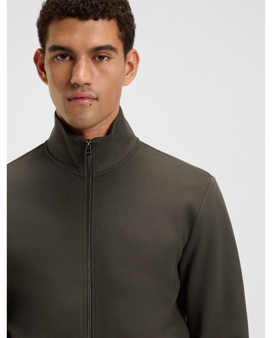 Boss Black H-sheperd donkergroen vest katoen normale fit