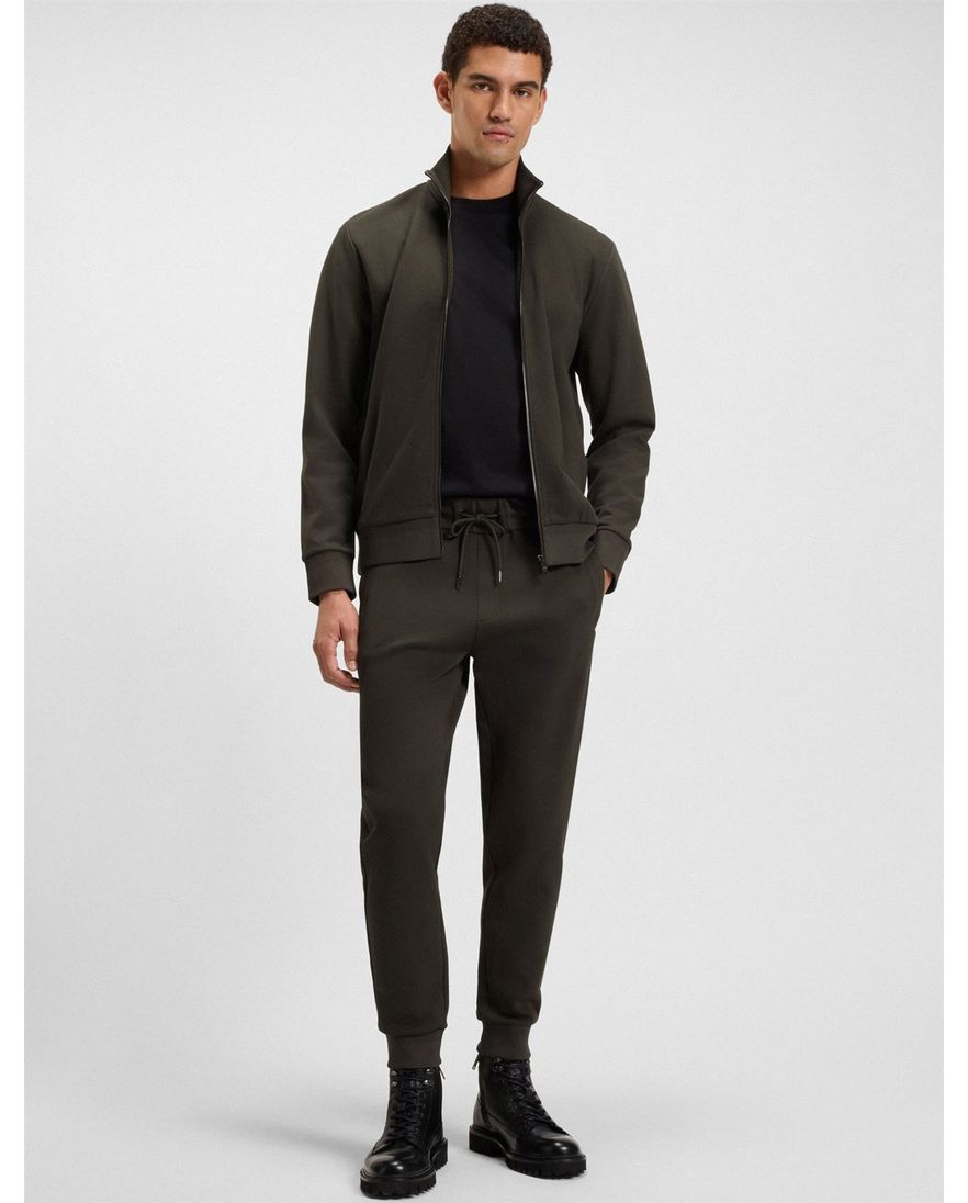 Boss Black H-sheperd donkergroen vest katoen normale fit