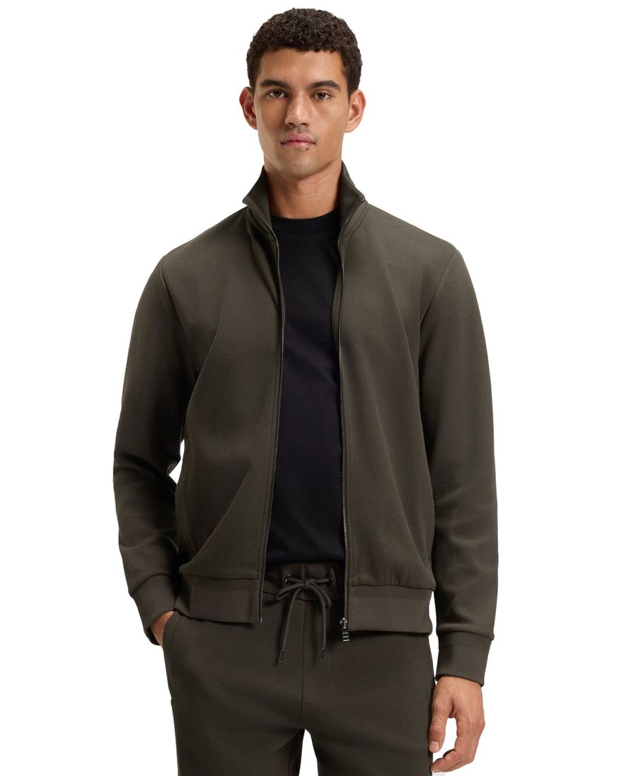 Boss Black H-sheperd donkergroen vest katoen normale fit