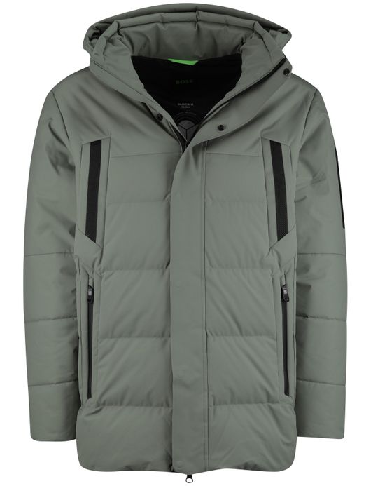 BOSS Block-X Park winterjas groen effen