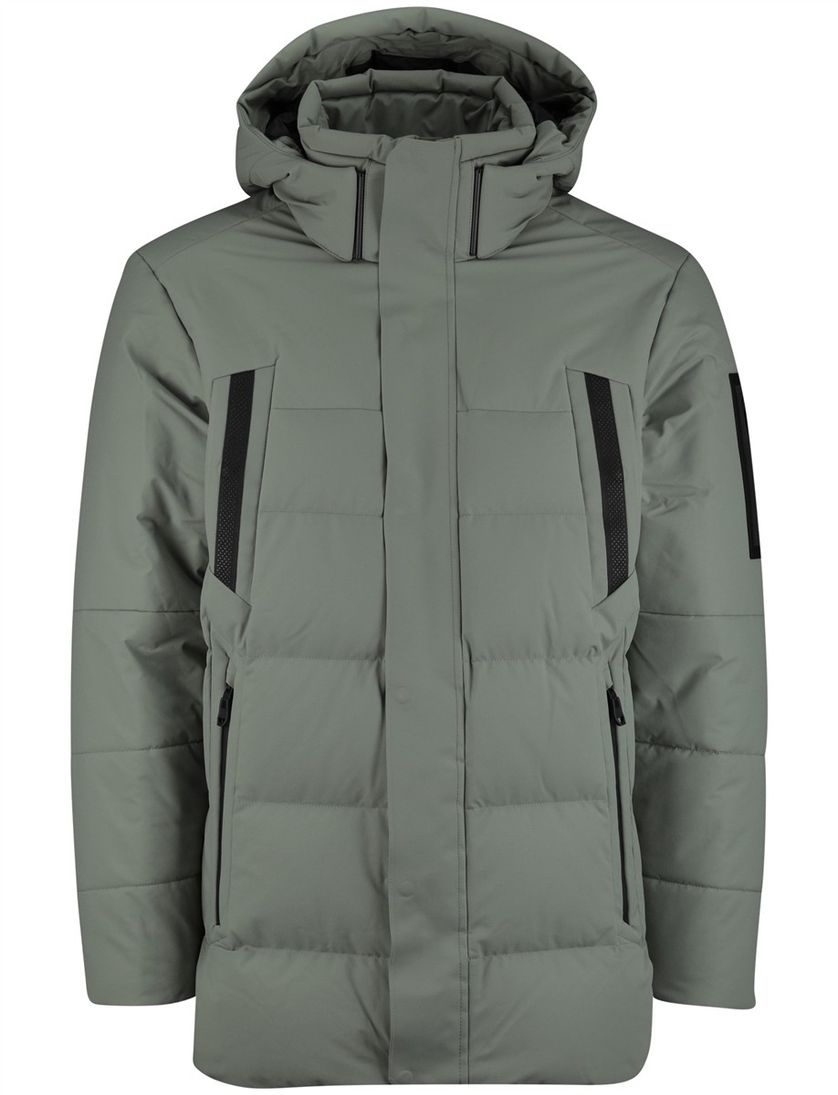 Boss Green winterjas groen capuchon normale fit