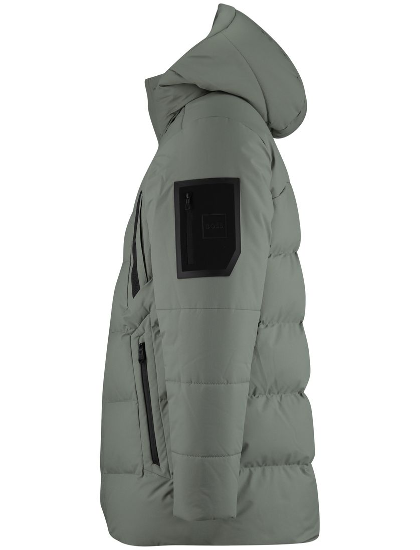 Boss Green winterjas groen capuchon normale fit