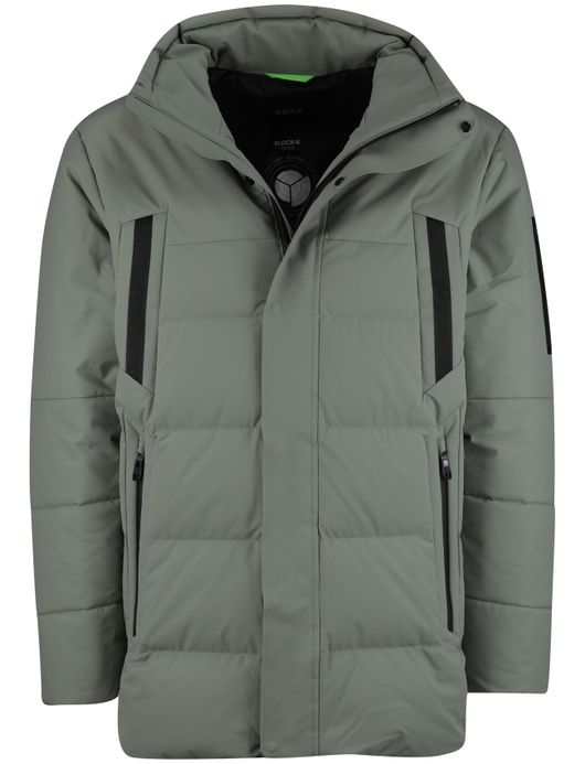 BOSS Block-X Park winterjas groen effen