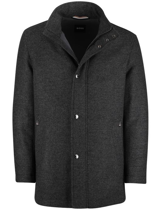 Wollen manteljas BOSS Black H-Camron grijs navy