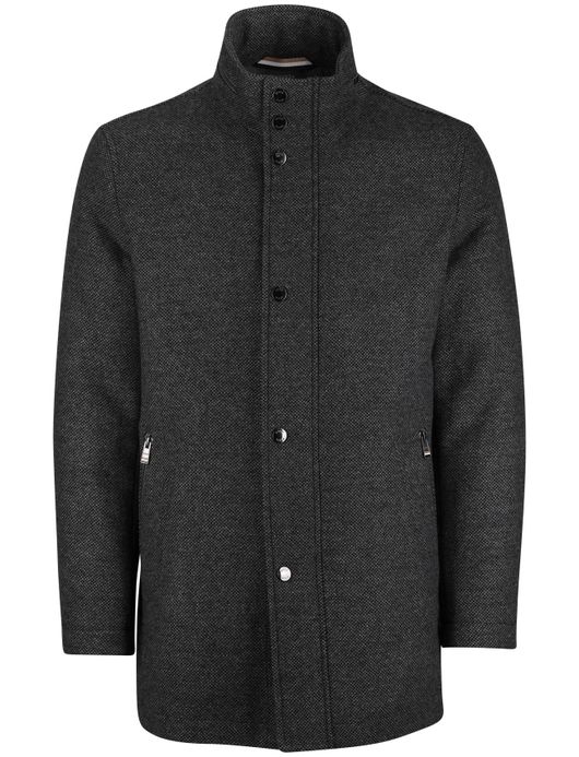 BOSS Black H-Camron manteljas grijs navy wol