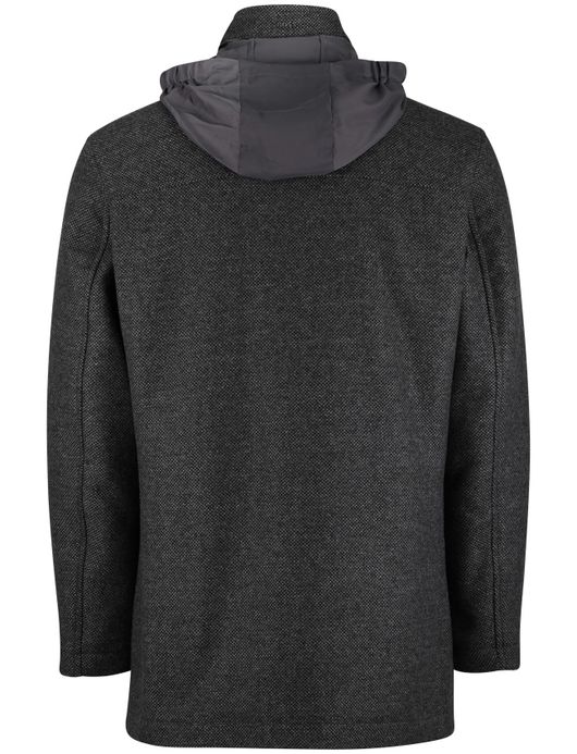 BOSS Black H-Camron manteljas grijs navy wol