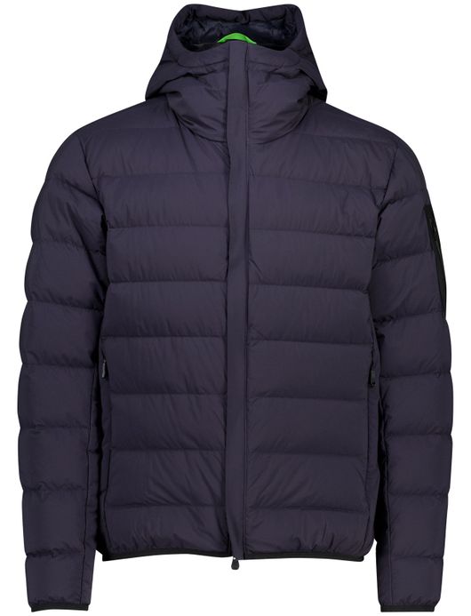 Tussenjas Boss Green donkerblauw met capuchon