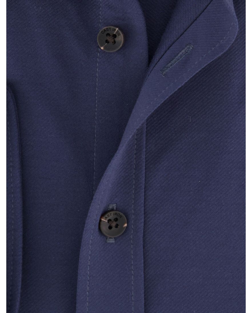 Cast Iron overhemd donkerblauw effen slim fit katoen
