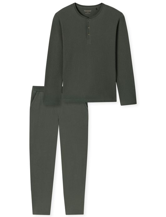 Schiesser Pyjama set groen katoen