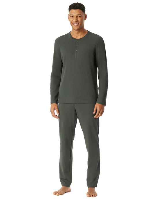 Schiesser Pyjama set groen katoen