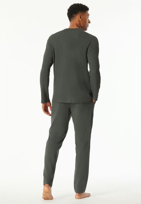 Schiesser Pyjama set groen katoen