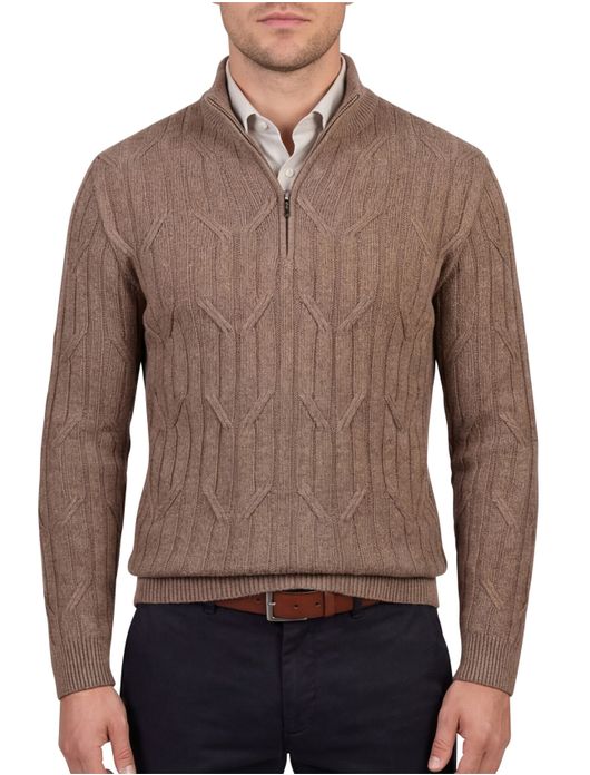 Cavallaro Organto half zip pullover bruin