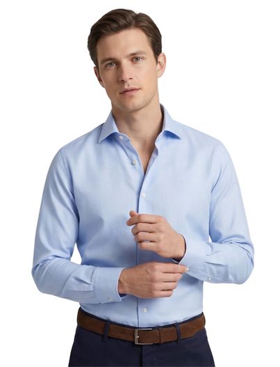 Profuomo Profuomo business overhemd lichtblauw effen