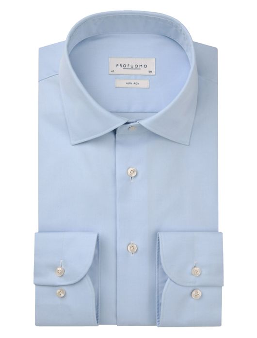 Profuomo Blauw two ply twill overhemd