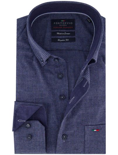 Portofino Portofino overhemd blauw geruit