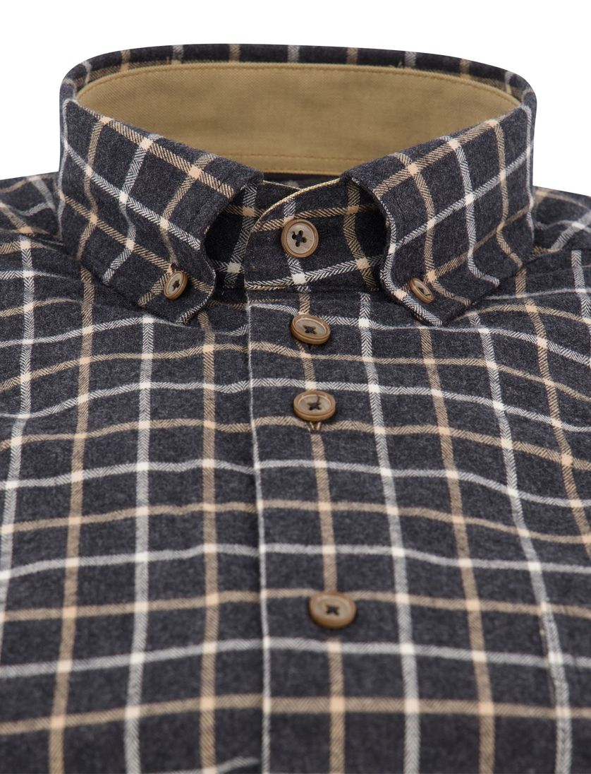 Overhemd Portofino Regular Fit camel geruit