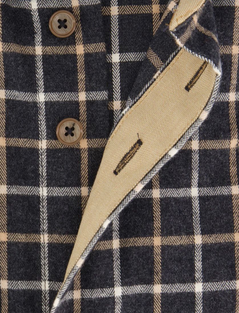 Overhemd Portofino Regular Fit camel geruit