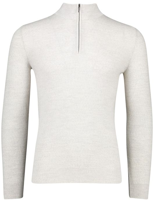 Cavallaro Trui Half Zip grijs merinowol