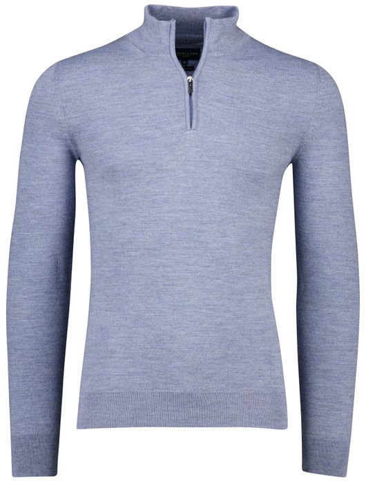 Cavallaro Trui Half Zip Blauw Merinowol